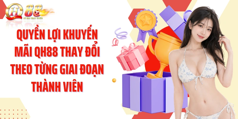 Quyền lợi khuyến mãi QH88 thay đổi theo từng giai đoạn thành viên
