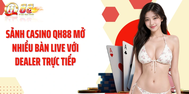 Sảnh casino QH88 mở nhiều bàn live với dealer trực tiếp