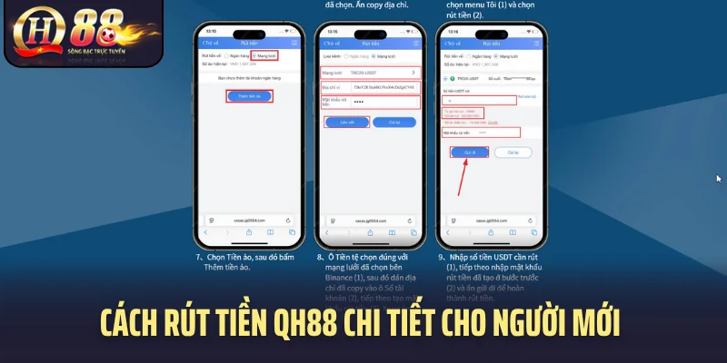 4 bước rút tiền QH88 đưa khoản thưởng về tài khoản